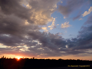 Sunset in clearing skies