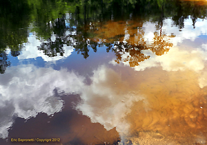 The sky in black water