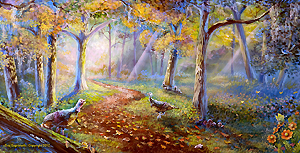 Turkeys on the path