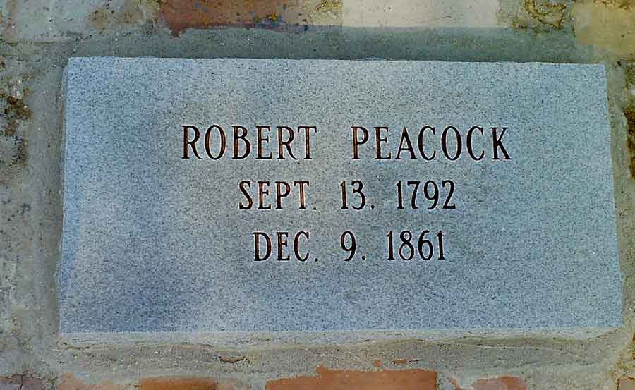 Headstone of Robert Peacock